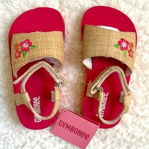 Gymboree NWT TROPICAL PARADISE SIZE 8 toddler girl tan red luau sandals VINTAGE